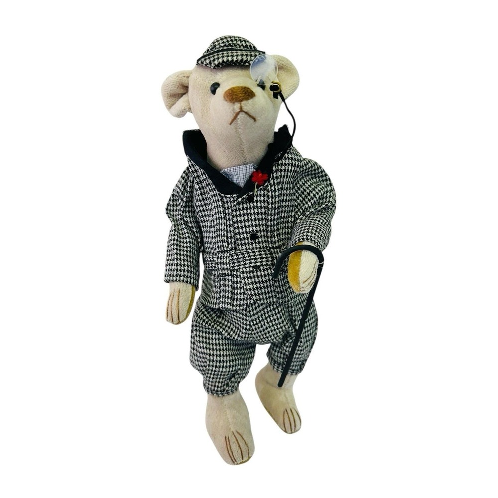 Bearly There Inc. Linda Spiegel Algernon 14" W/Cane Artist Signed Houndstooth